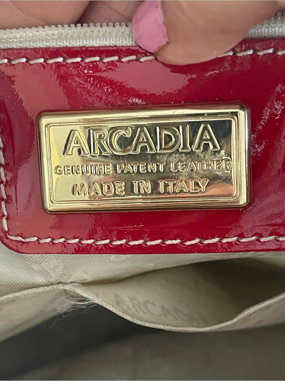 🤩ARCADIA ITALIAN PATENT RED SATCHEL BAG - Picture 8 of 12